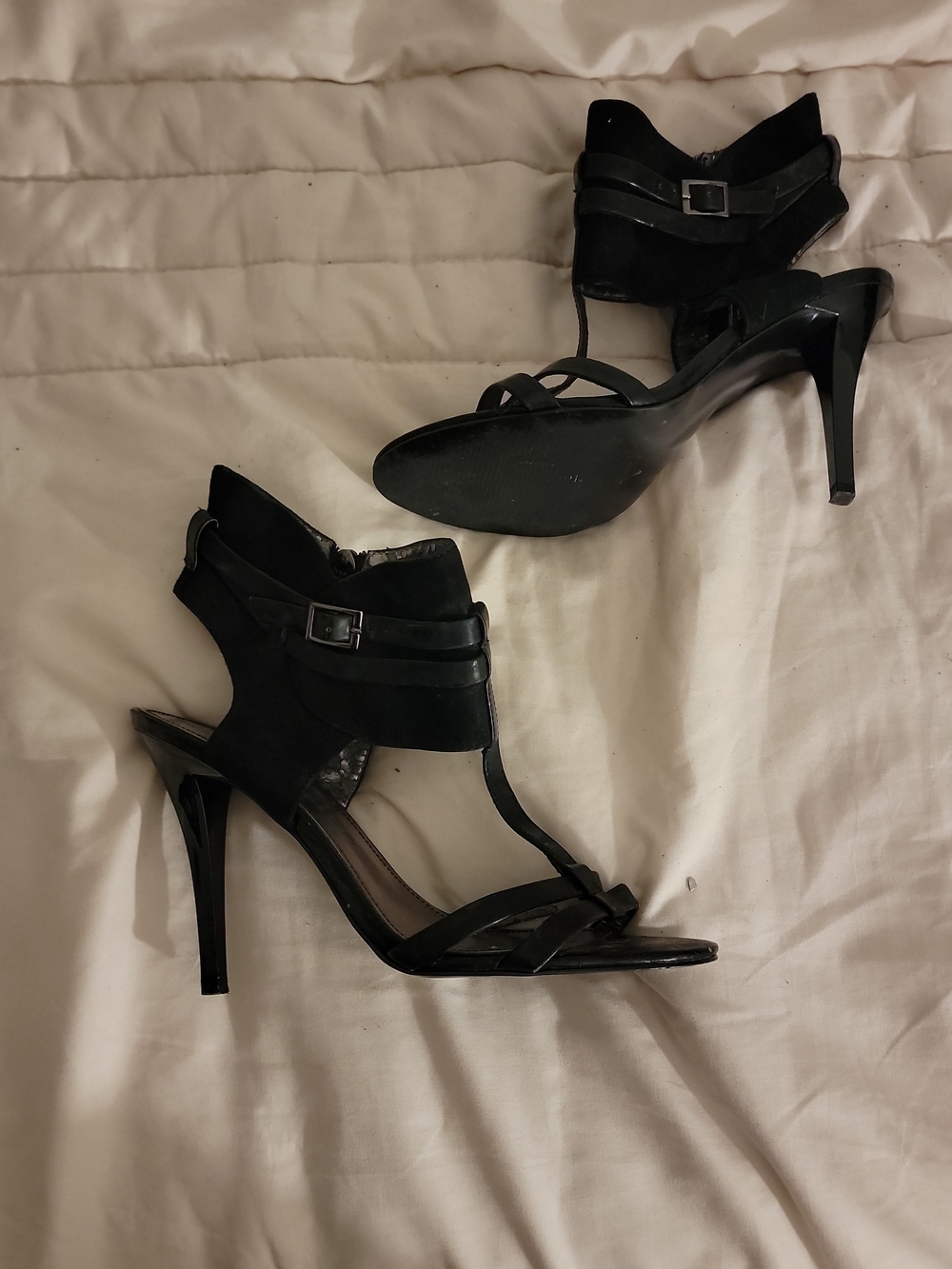 Marc Fisher Black Strappy Stiletto Sandals